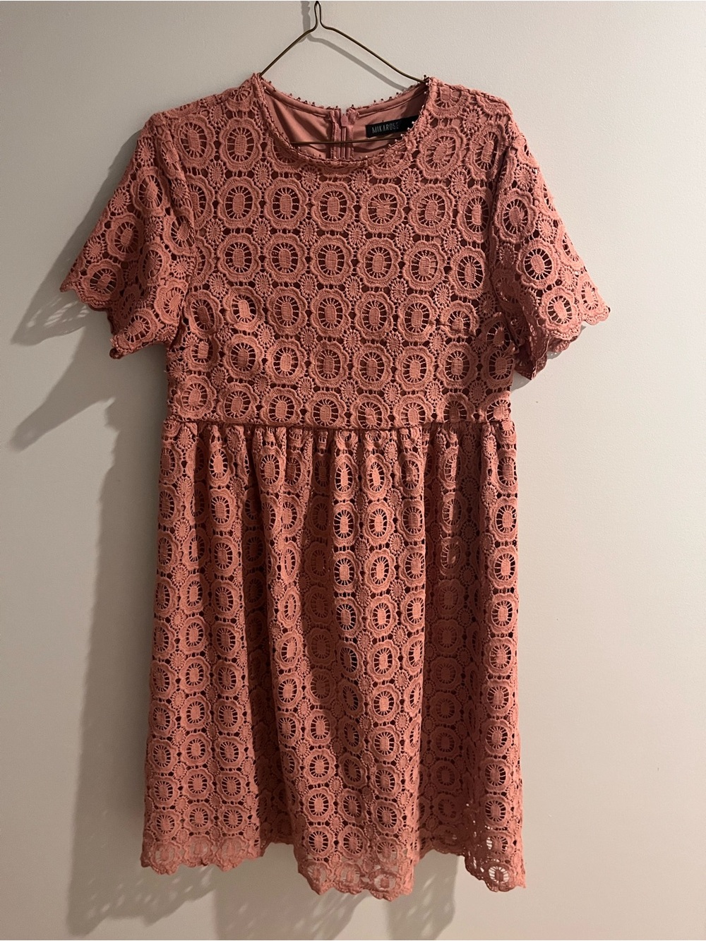 Mikarose Dusty Rose Crochet Lace Dress